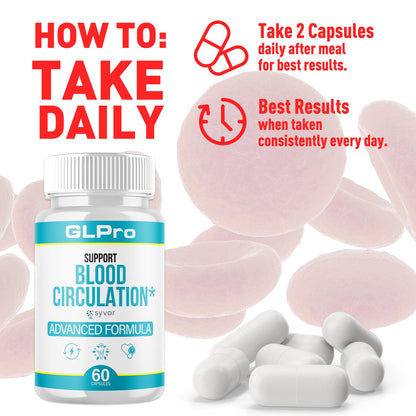 GLPro Blood Capsules, Official GLPro Blood Health Support Pills with All Natural Ingredients, Advanced Formula Supplement with Maximum Strength Premium Vitamins for Women and Men (60 Capsules) SyvorBuy Supplements Australia