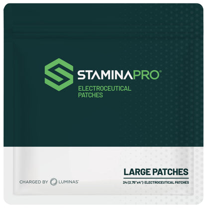 LUMINAS STAMINAPRO Patch - Water-Resistant Athletic Adhesive, Electroceutical Relief - Versatile Active Comfort, Long Lasting - Back, Joints, Knees, Hamstrings - 24 Pack (Large Tan Patches) LUMINASBuy Supplements Australia