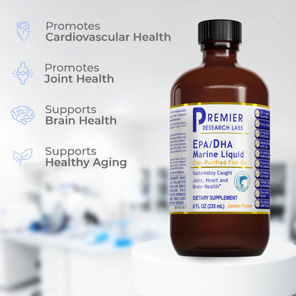 Premier Research Labs EPA/DHA Marine Liquid - Omega 3 Fish Oil Liquid, Omega 3 Liquid Fish Oil Supplement for Adults, Joint, Heart, & Brain Health Support - 8 Fl Oz Bottle Premier Research LabsBuy Supplements Australia
