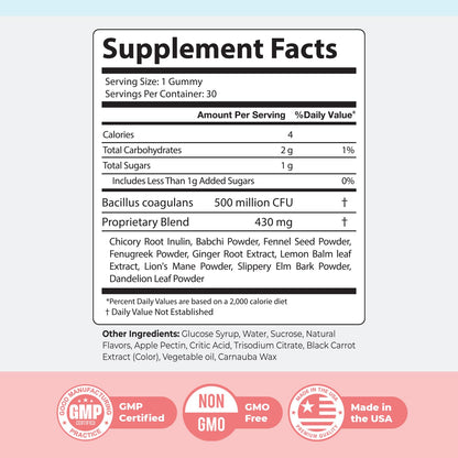 Nature’s NutriWave PrimeBiome Probiotic Gummies – Plant-Based Blend with Inulin, Lion’s Mane, Ginger & More– Non-GMO, No Stimulants, GMP Certified
