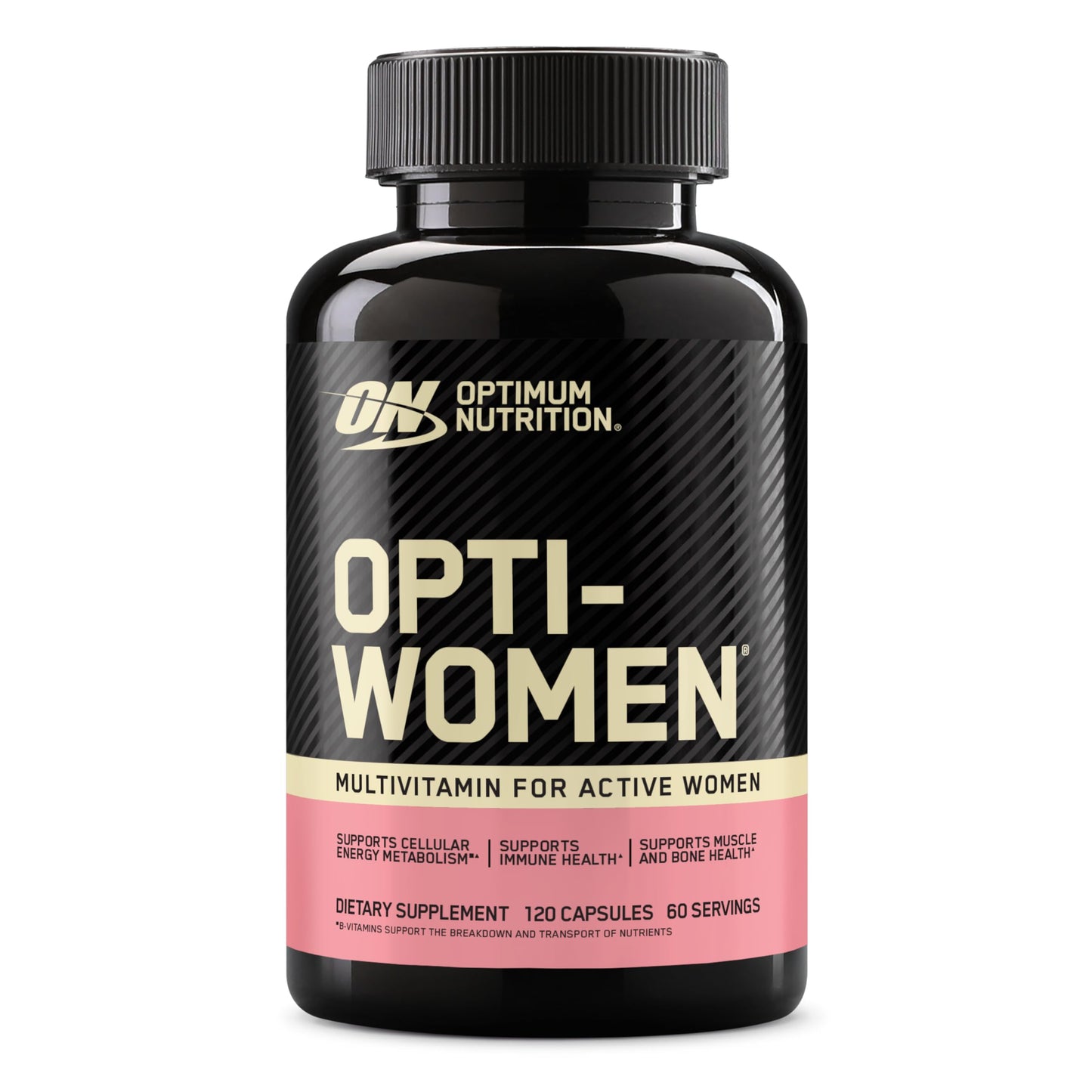 Optimum Nutrition Opti-Women, Vitamin C, Zinc and Vitamin D for Immune Support Womens Daily Multivitamin Supplement with Iron, Capsules, 120 Count