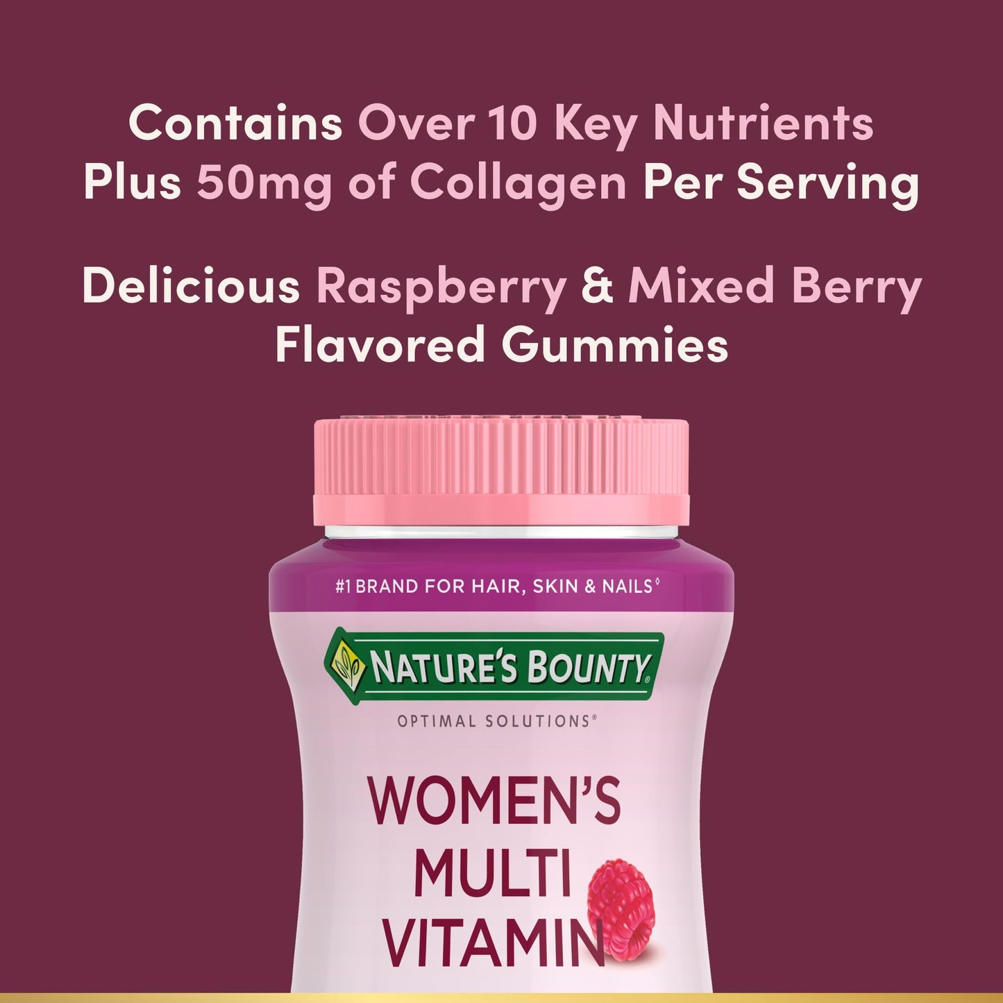 Nature's Bounty Optimal Solutions Women's Multivitamin, Immune and Cellular Energy Support, Bone Health, Raspberry Flavor Nature's Bounty Optimal SolutionsBuy Supplements Australia