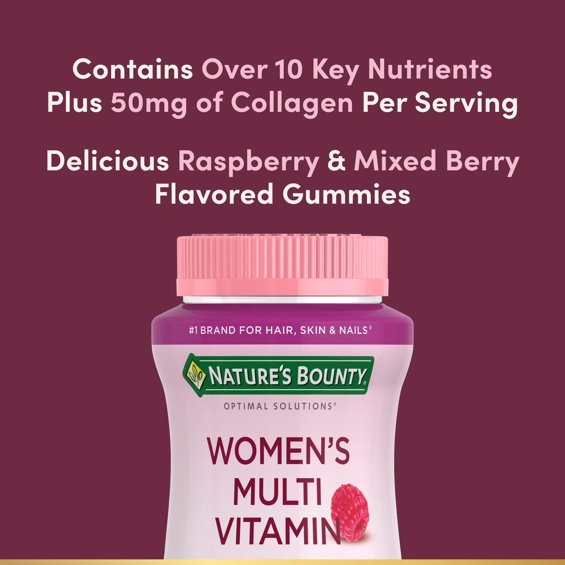 Nature's Bounty Optimal Solutions Women's Multivitamin, Immune and Cellular Energy Support, Bone Health, Raspberry Flavor Nature's Bounty Optimal SolutionsBuy Supplements Australia
