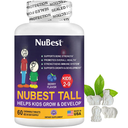 NuBest Tall Kids - Multivitamins & Minerals for Age 2 to 9 - Bone Strength & Immunity Support - Helps Kids, Toddlers Healthy NuBest