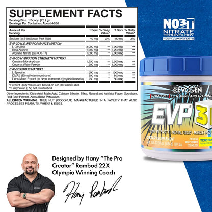 Evogen EVP-3D | Extreme Pre-Workout Pump Ignitor, Arginine Nitrate, Citrulline, Beta EvogenBuy Supplements Australia