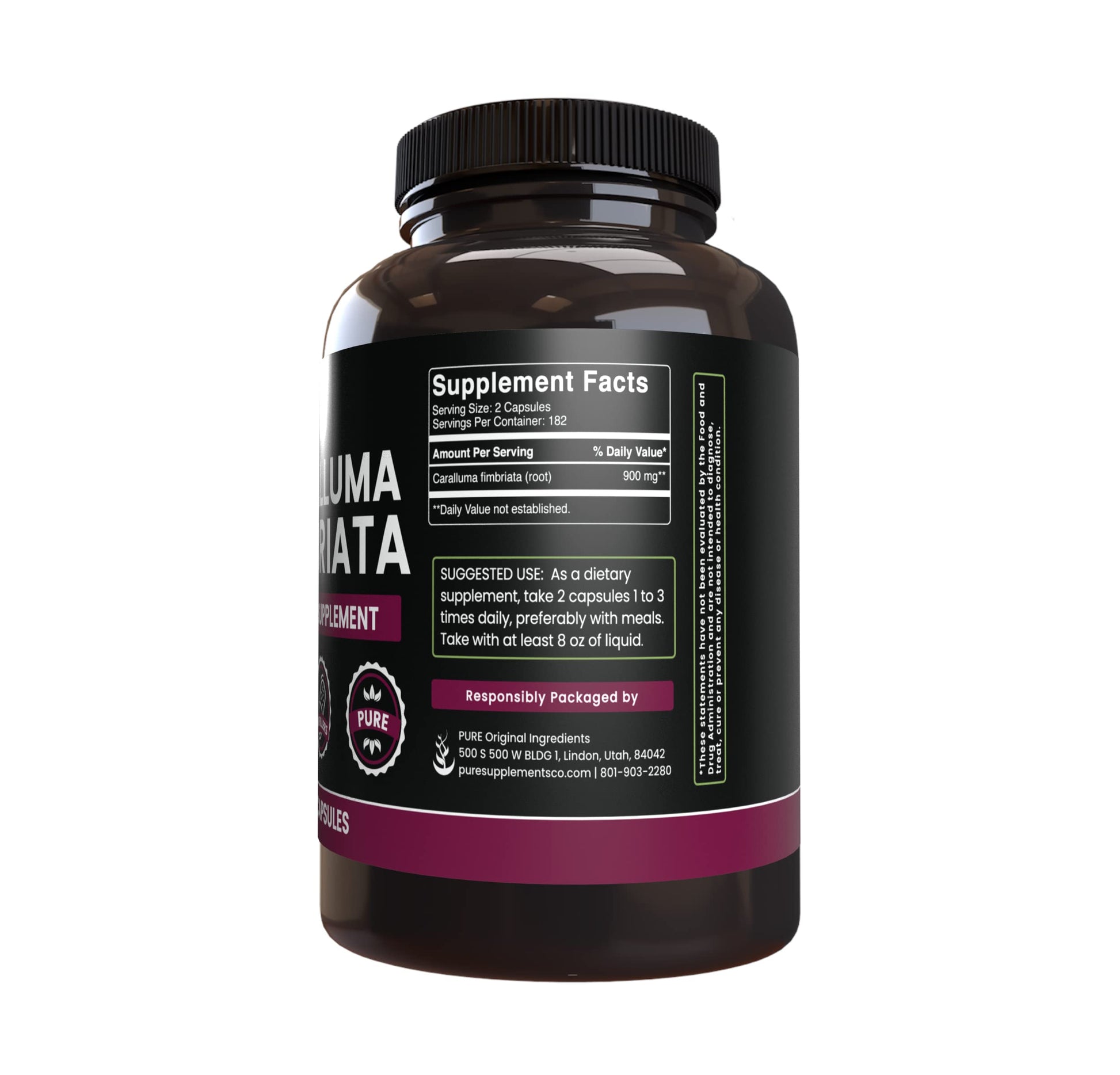 PURE ORIGINAL INGREDIENTS Caralluma Fimbriata (365 Capsules) No Magnesium Or Rice PURE ORIGINAL INGREDIENTSBuy Supplements Australia