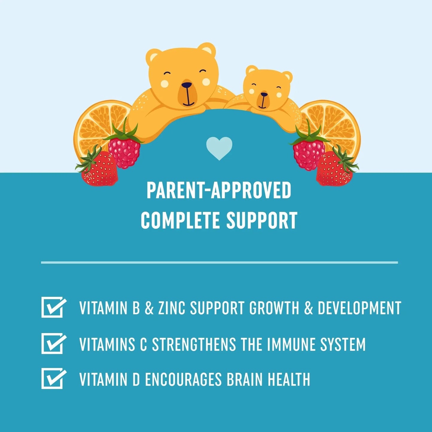 Kids Multivitamin Gummies | Vitamins A, B, C, D & Zinc for Immunity, Growth & Development | Daily Multivitamins for Children Ages 2+ | MAV NUTRITION