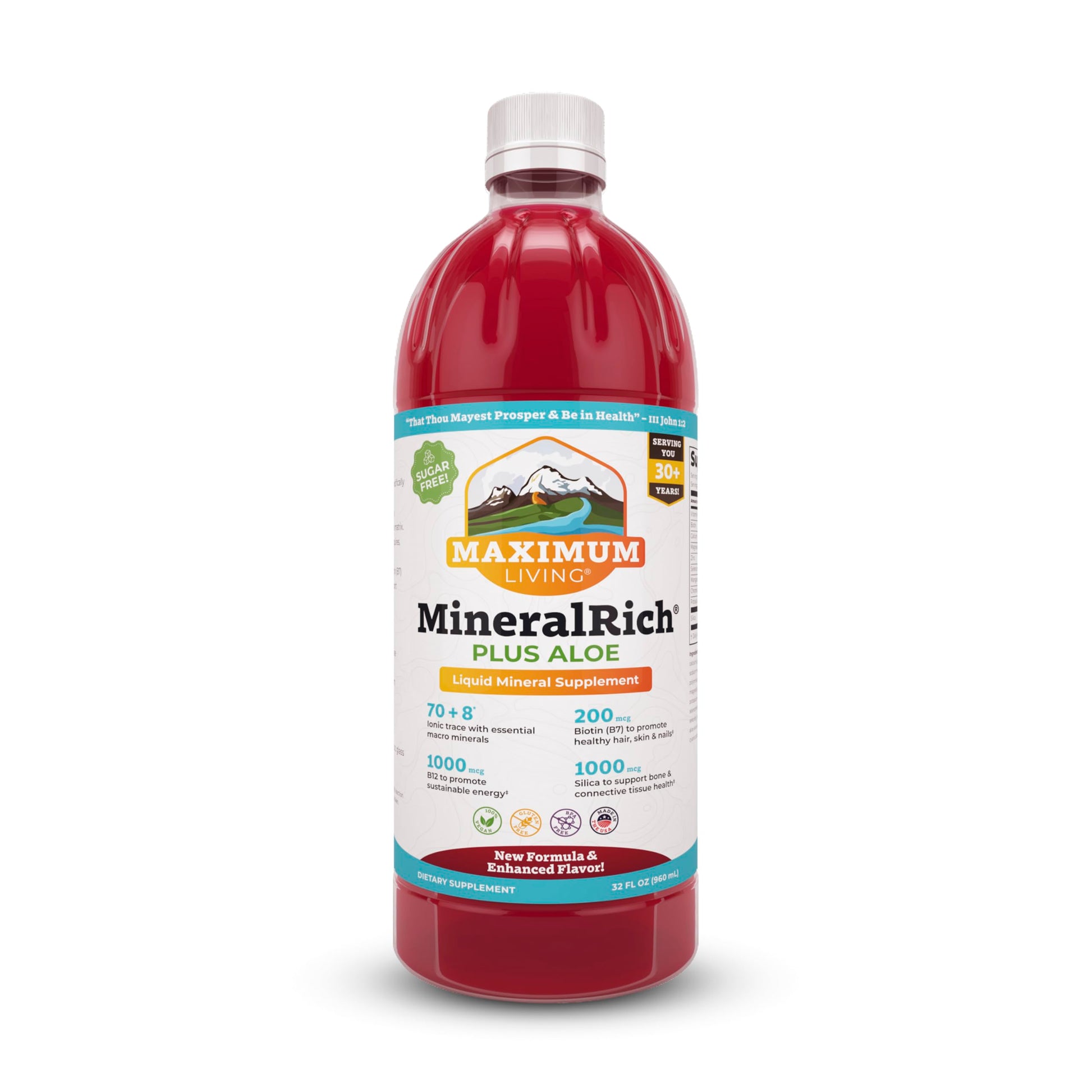 Maximum Living MineralRich Minerals Supplement with Aloe - Liquid Blend of Vitamins and Trace Minerals - 32 oz Maximum LivingBuy Supplements Australia