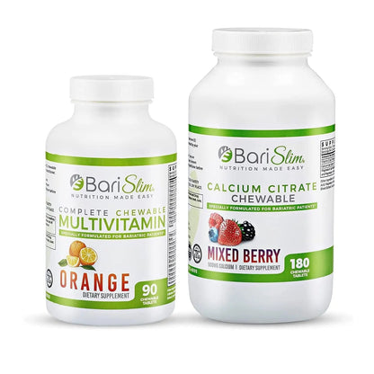 BariSlim Bariatric Calcium Citrate & Complete Chewable Multivitamin - Bariatric Vitamin and Supplement for Post Bariatric Surgery Including Gastric Bypass and Gastric Sleeve BariSlimBuy Supplements Australia