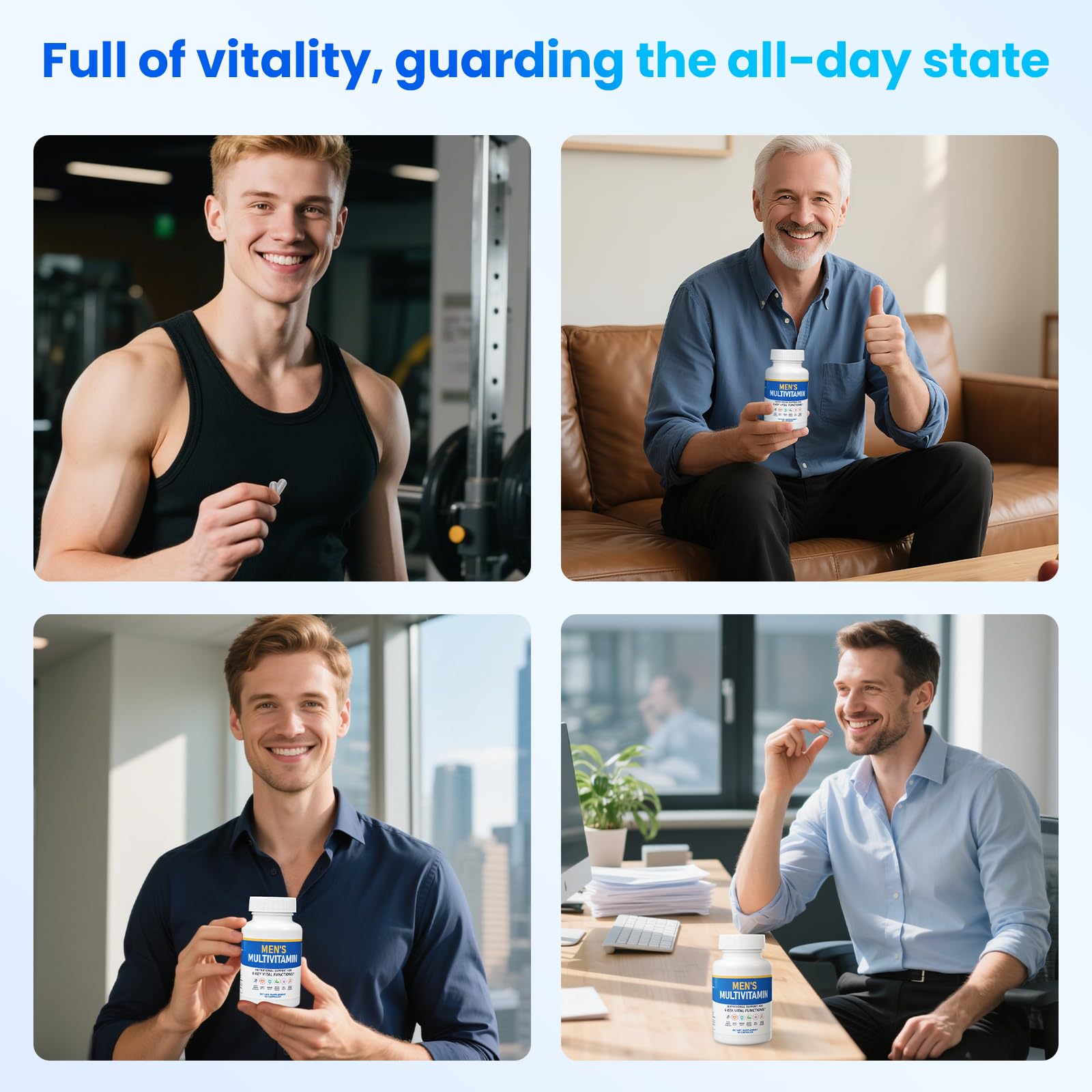 ssumiao Men's Multivitamins Contain 50+ Nutrients Including Vitamin D Daily, Supplement with Vitamin B12, Zinc, Magnesium, Men's Once Daily Multivitamin - 60 Tablets ssumiaoBuy Supplements Australia