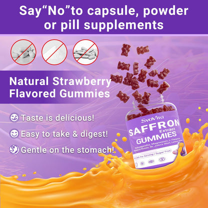 Svovita Saffron Supplements Gummies with Saffron Extract, Sugar Free 60 Count SvovitaBuy Supplements Australia