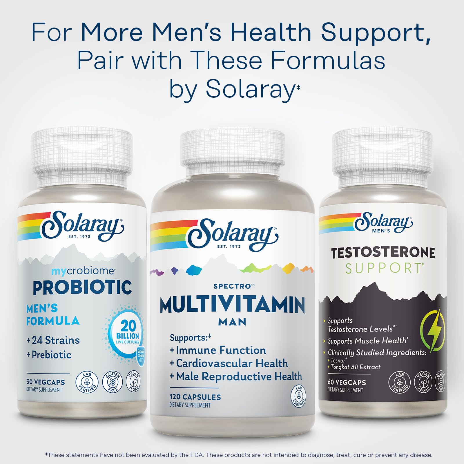 SOLARAY Spectro Multivitamin for Men - Cellular Energy, Heart Health, Immune Support - 45 Vitamins and Minerals w/Vitamin A, Vitamin C, D, Zinc, Digestive Enzymes, CoQ10, 60-Day Guarantee, 30 Serv. SOLARAYBuy Supplements Australia