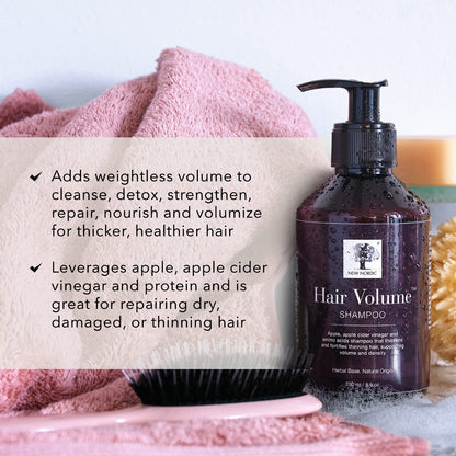New Nordic Hair Volume Shampoo 250ml - Herbal Volumising Shampoo For Dry Damaged Hair - Suitable for Men and Women NEW NORDICBuy Supplements Australia