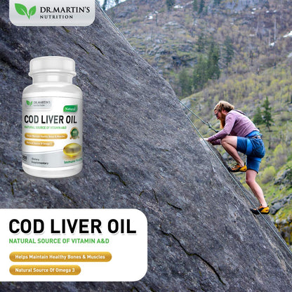 COD Liver Oil | 300 Softgels | Natural Source of Omega 3 Fatty Acids | Triple Strength | Best Immune Health, Healthy Bones & Muscle Dietary Supplement | DR. MARTIN'S NUTRITIONBuy Supplements Australia