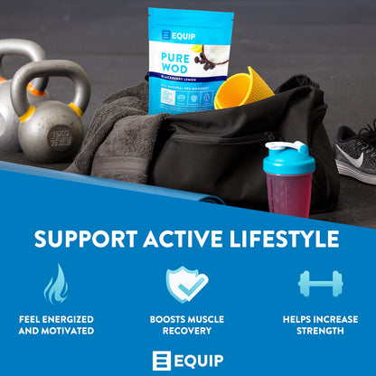 Equip Foods PureWOD All Natural Pre-Workout Powder - 200mg Green Tea Caffeine, BCAA EquipBuy Supplements Australia
