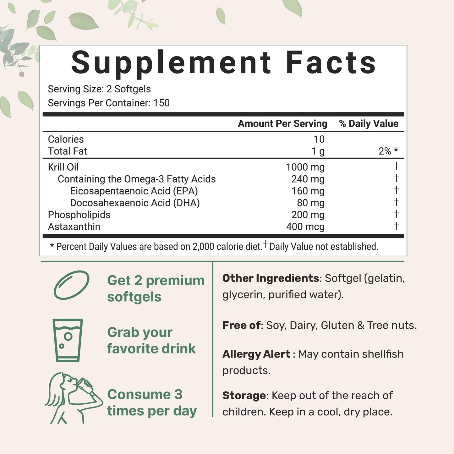Micro Ingredients Antarctic Krill Oil Supplement, 1000mg Per Serving, 300 Soft-Gels Micro IngredientsBuy Supplements Australia