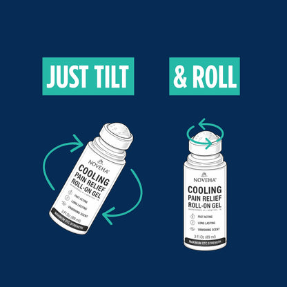 NOVEHA Lidocaine Roll-On Gel 4% | Maximum Strength Temporary Topical Pain Relief for Minor Muscle & Joint Aches | Cooling Formula with Menthol & Arnica | Non-Greasy, Quick-Drying | 2.5 fl oz NOVEHABuy Supplements Australia