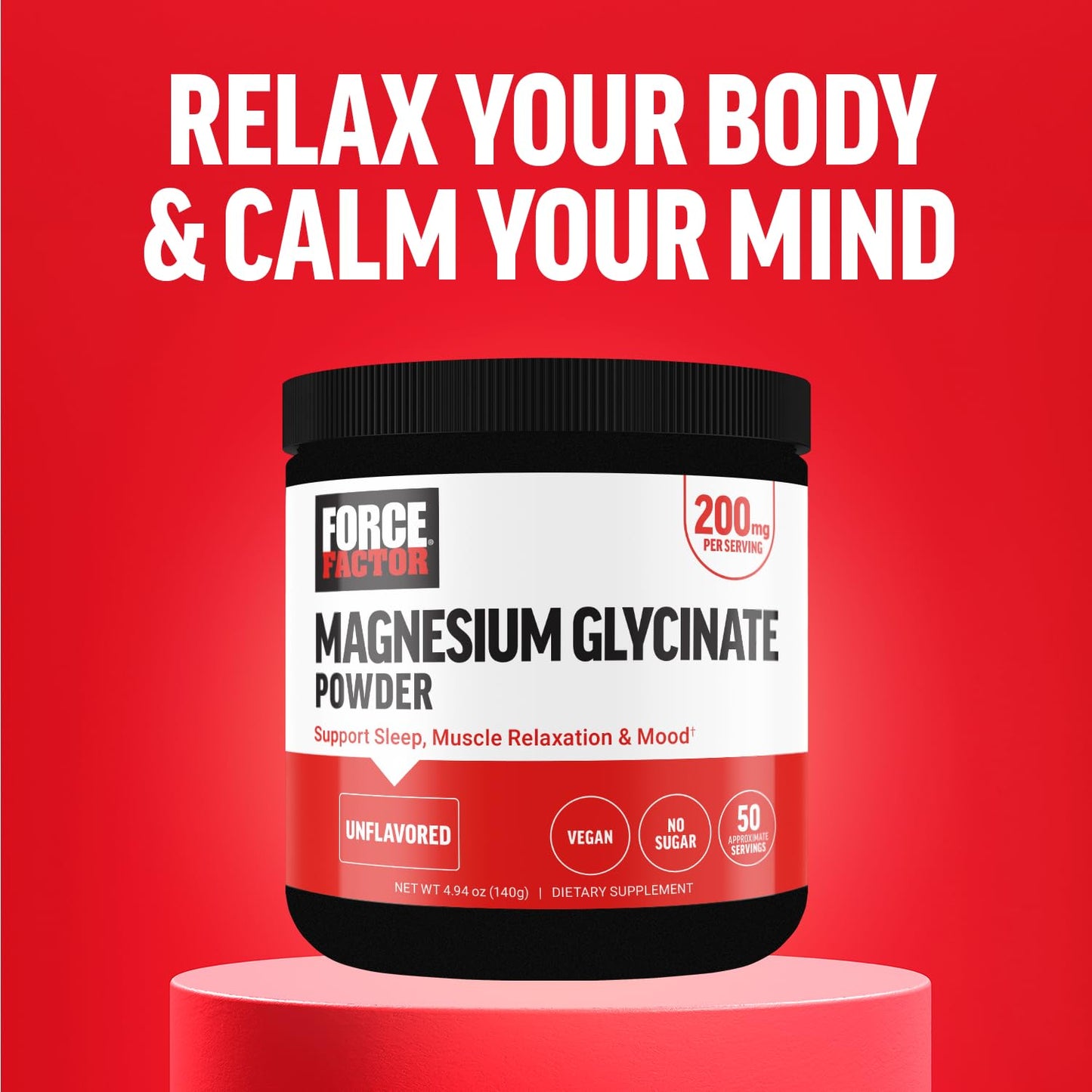 Force Factor Magnesium Glycinate 200mg, Magnesium Supplement for Women and Men to Support Sleep, Muscle Relaxation, and Mood, High Absorption, Vegan, 50 Servings Force FactorBuy Supplements Australia