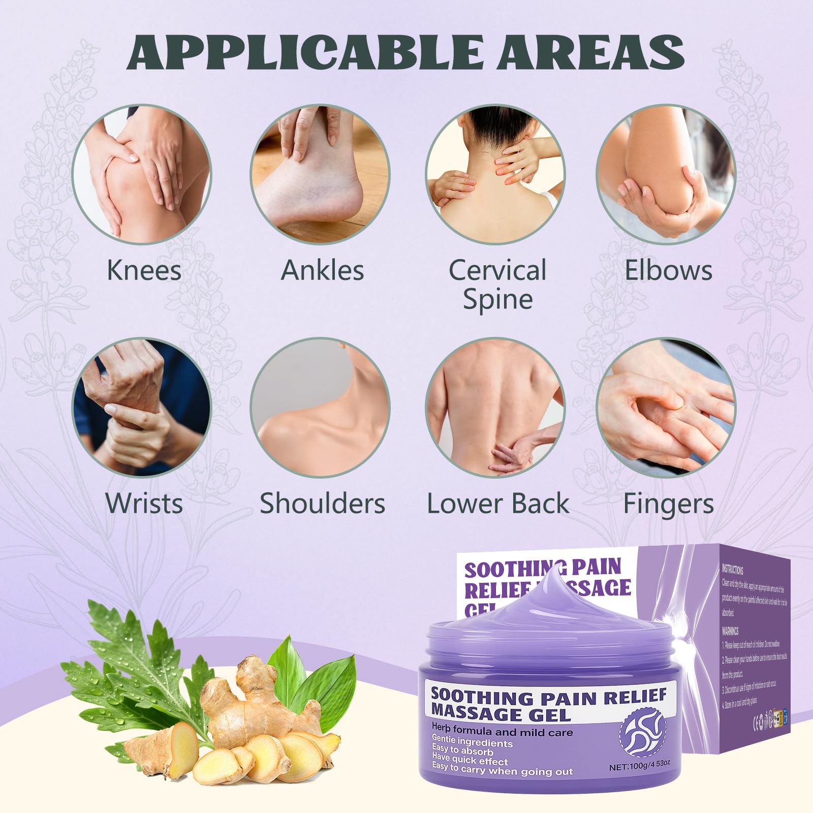 Soothing Massage Gel (100g) - Joint Relief Purple Gel, Natural Ingredients Soothing Relief Cream, Fast-Absorbing Jointgel Cream for Soothing Joint, Shoulder, Knee, Back, Lumbar & Muscle Stiffness VereclueBuy Supplements Australia