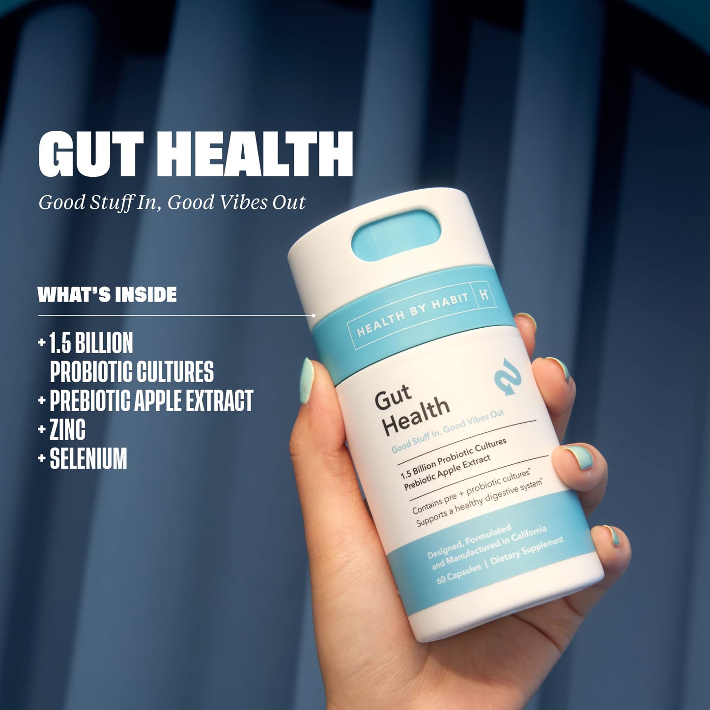 Health By Habit Gut Health Supplement (60 Capsules) - Contains 1.5 Billion probiotic Health By HabitBuy Supplements Australia