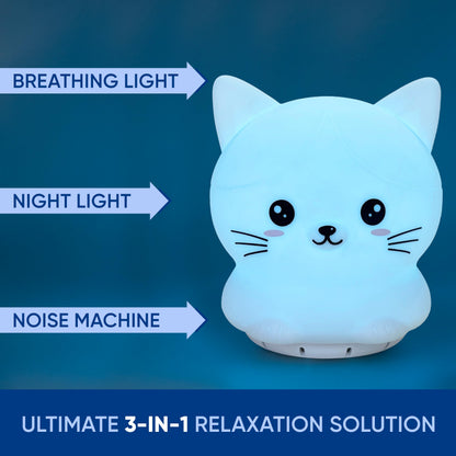 Mindfulness 'Breathing Kitty' | 4-7-8 Guided Visual Meditation Breathing Light | 3 in 1 Device RainlaxBuy Supplements Australia