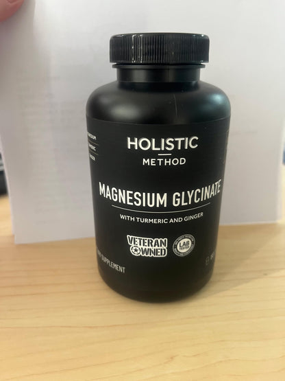 Magnesium Glycinate Capsules with Organic Turmeric and Ginger - 180 Vegan Capsules for Sleep, Relaxation, Muscle Cramps and Immune Support Holistic MethodBuy Supplements Australia