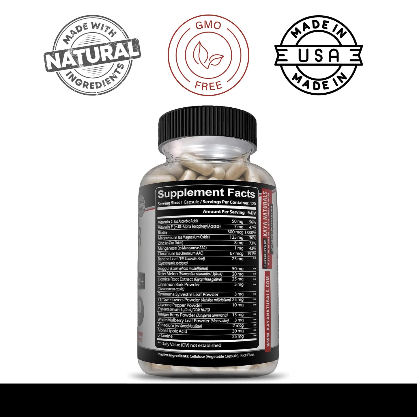 Kaya Naturals Healthy Gluco with Bittermelon Supplement | Support Healthy Levels and Function, 20 Herbs Vitamins and Minerals, Alpha Lipoic Acide, Cinnamon, Vitamin C & E, Non-GMO (120 Count) Kaya NaturalsBuy Supplements Australia
