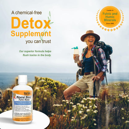 Vital Earth Minerals Detox and Wellness Support – Fulvic Humic Mineral Blend with 70+ Trace Minerals + Super Multi, Liquid Multivitamins, MTHFR Enhancement, 32 OZ Ea Vital Earth MineralsBuy Supplements Australia