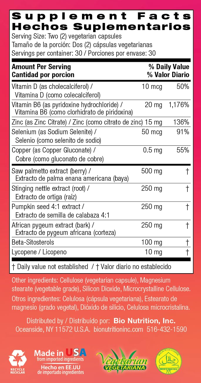 Bio Nutrition Prostate Wellness with Pumpkin Seed Extract 60 Capsules Bio NutritionBuy Supplements Australia