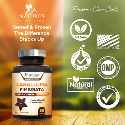Pure Caralluma Fimbriata Extract Highly Concentrated 1200mg - Natural Endurance Support Nature's NutritionBuy Supplements Australia