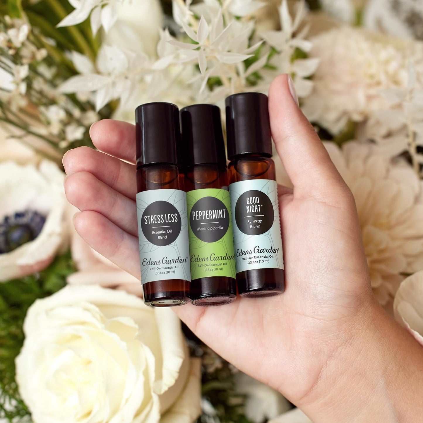 Edens Garden Essential Oil Roll-On Set (Good Night, Peppermint, Stress Less)- Aromatherapy Roller Edens GardenBuy Supplements Australia