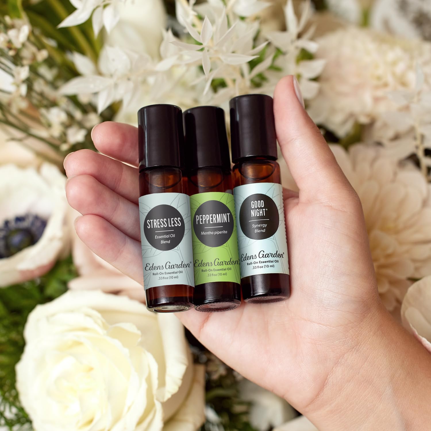 Edens Garden Essential Oil Roll-On Set (Good Night, Peppermint, Stress Less)- Aromatherapy Roller Edens GardenBuy Supplements Australia