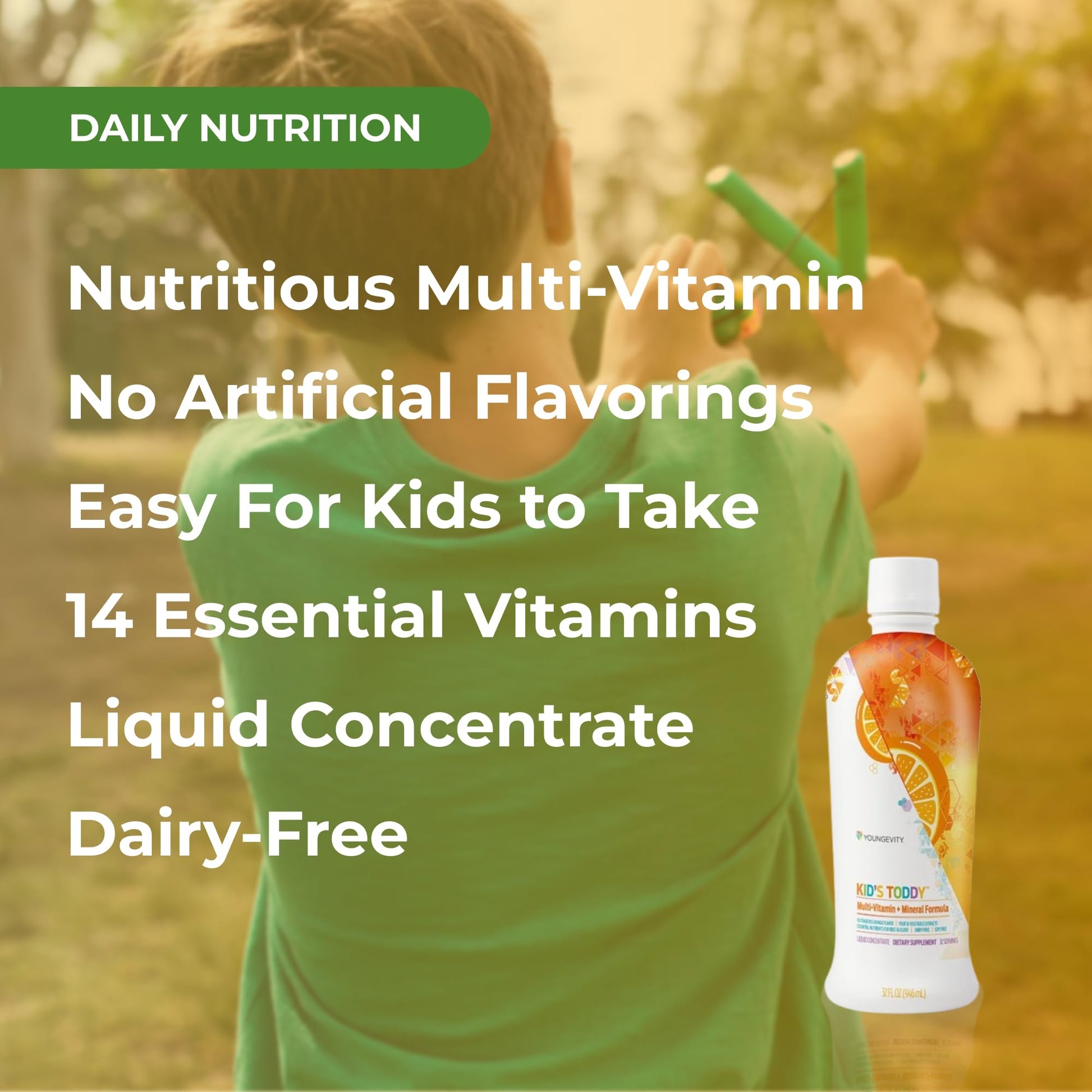 Youngevity Kid's Toddy™ - Mega Multivitamin for Kids & Children Age 2+ - 14 Vitamins, 10 Minerals, Phytonutrient Blend - Highly Absorbable - Great Tasting Orange 32 Fl Oz (Pack of 2) YoungevityBuy Supplements Australia