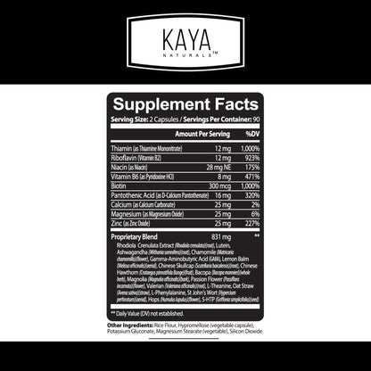 Kaya Naturals - Natural Herbal Support Vitamin Supplement are Designed to Help You find Balance and Relaxation in Your Daily Routine - Vitamin Supplement - 180 Capsules Kaya NaturalsBuy Supplements Australia