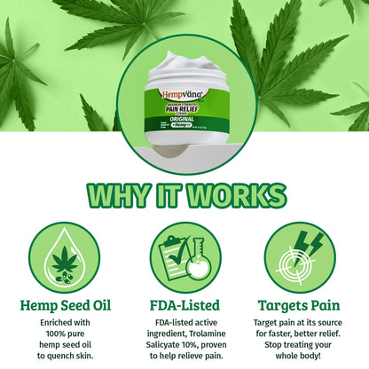 Hempvana Maximum Strength Relief Cream. Hemp Seed Oil for Muscles & Joints, AS SEEN ON TV, Odor-Free, Non-Greasy, Long-Lasting Relief HempvanaBuy Supplements Australia