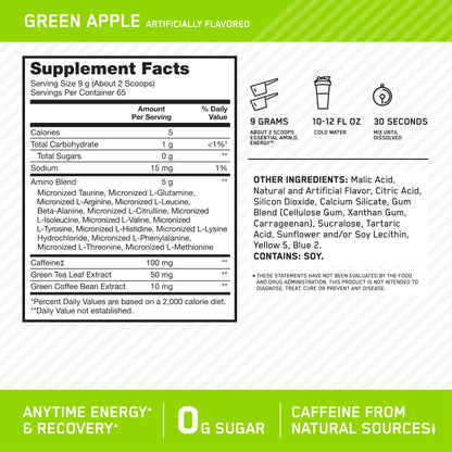 Optimum Nutrition Amino Energy with Green Tea and Green Coffee Extract, Flavor Optimum NutritionBuy Supplements Australia