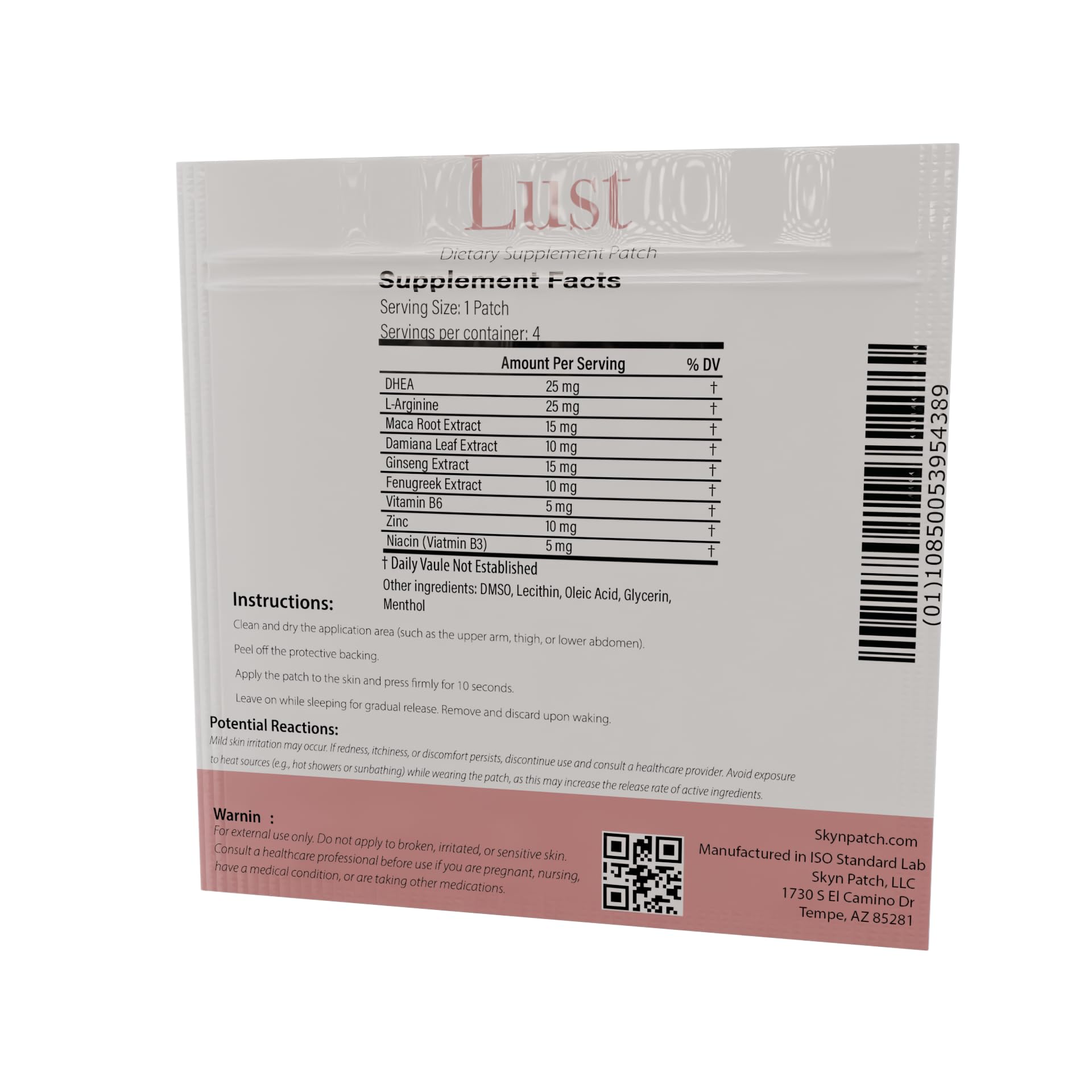 Skyn Patch Lust Botanical Daily Transdermal Patch | Plant Botanical & Vitamin Supplement for Adult Lifestyle Wellness Skyn PatchBuy Supplements Australia