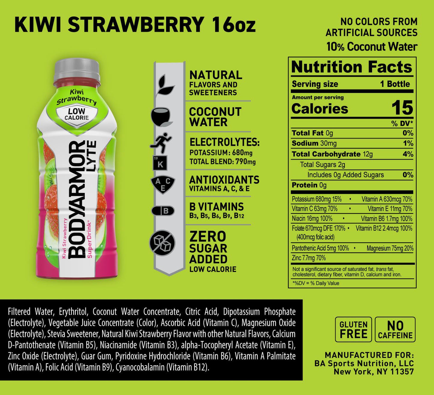 BODYARMOR LYTE Sports Drink Low-Calorie Sports Beverage, Kiwi Strawberry BODYARMORBuy Supplements Australia