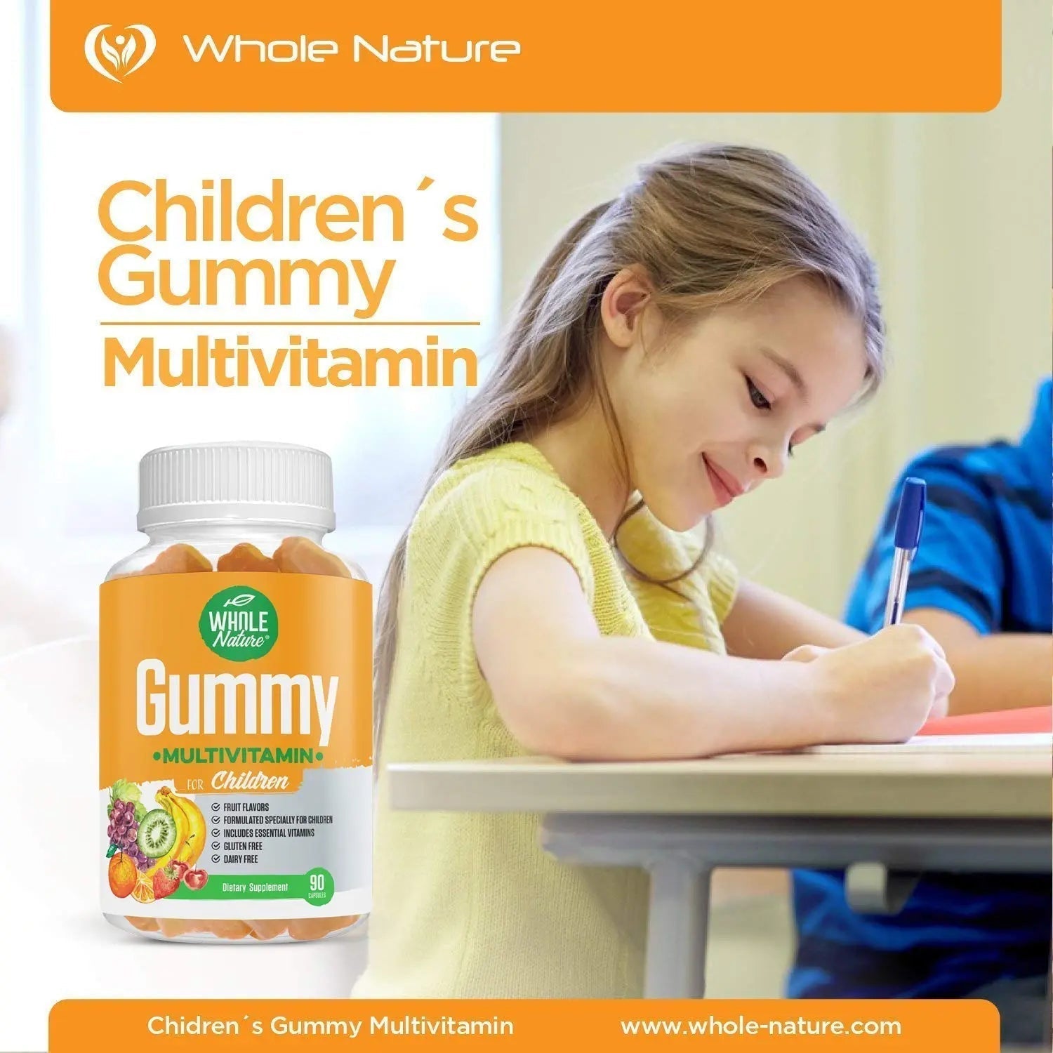 Whole Nature Kids Gummy Multivitamin - Complete Daily Essentials Childrens Vitamins and Minerals for Overall Wellness, 90 Gummies Whole NatureBuy Supplements Australia