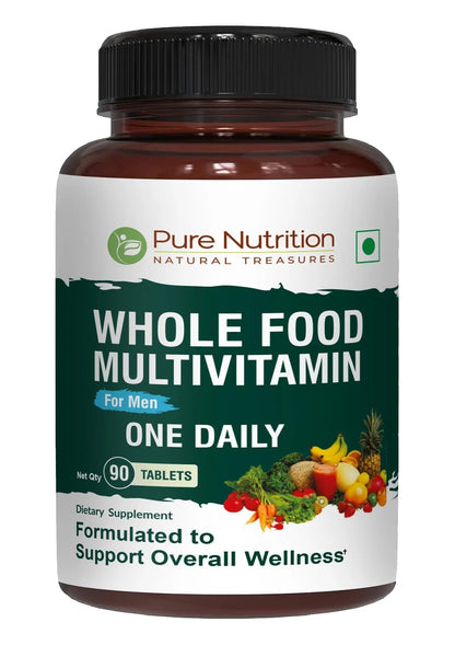 Pure Nutrition Whole Food Multivitamins for Men | 90 Tabs | One-A-Day | 100% RDA | 24 Natural Vitamins and Minerals | PURE NUTRITION NATURAL TREASURES