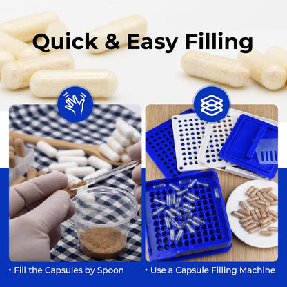 ATLEMISME Empty Vegan Capsules Size 4 - Vegan Capsules DIY Vegetable Capsule Filling - Veggie Caps with 2 Micro Lab Spoons for Capsule Filling ATLEMISMEBuy Supplements Australia