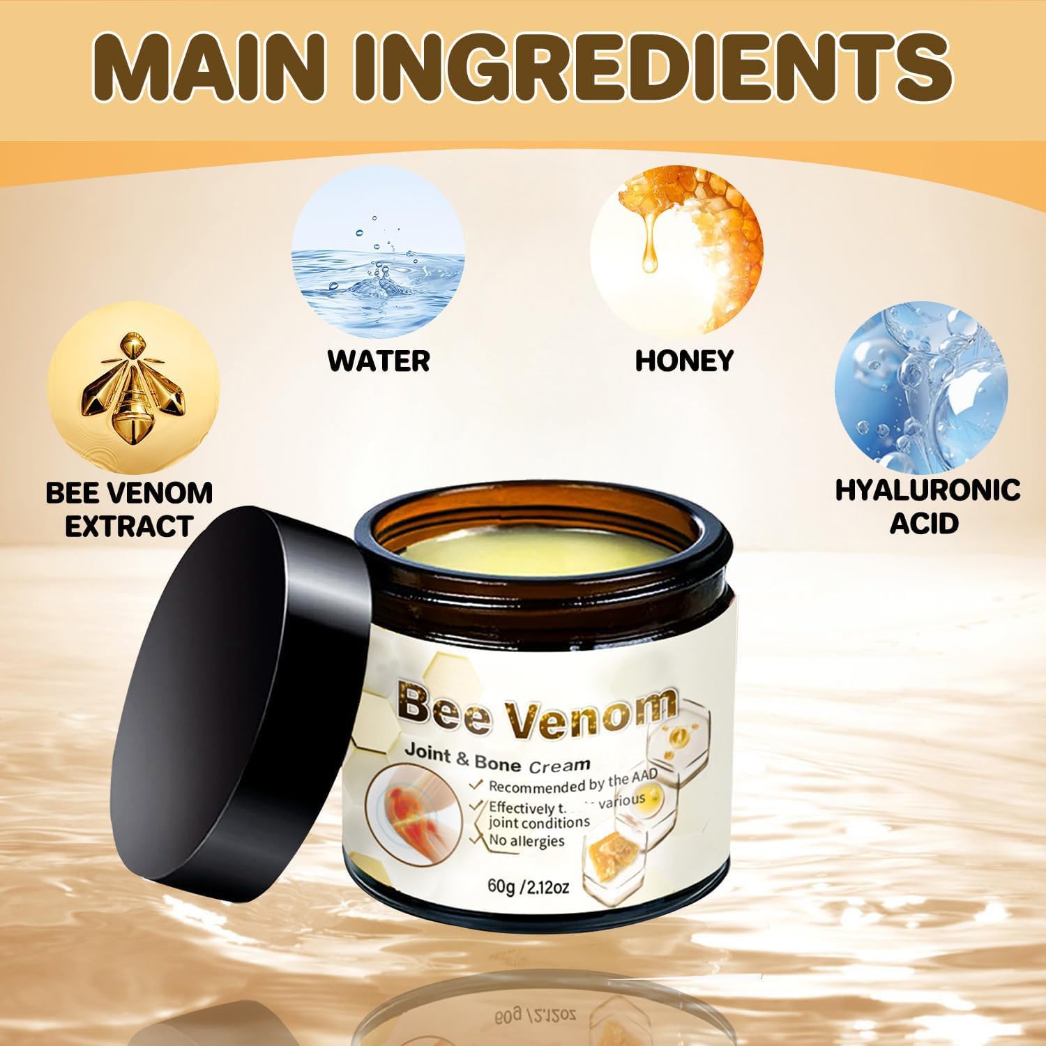 ArthroEase Bee Venom Arthritis Cream, Joint & Muscle Soothing Bee Venom Cream, Professional Bee Venom Joint Cream, Bee Venom Joint Gel - Specially for for Back, Neck, Hands, Knee (2 Bottle) LmoyBuy Supplements Australia
