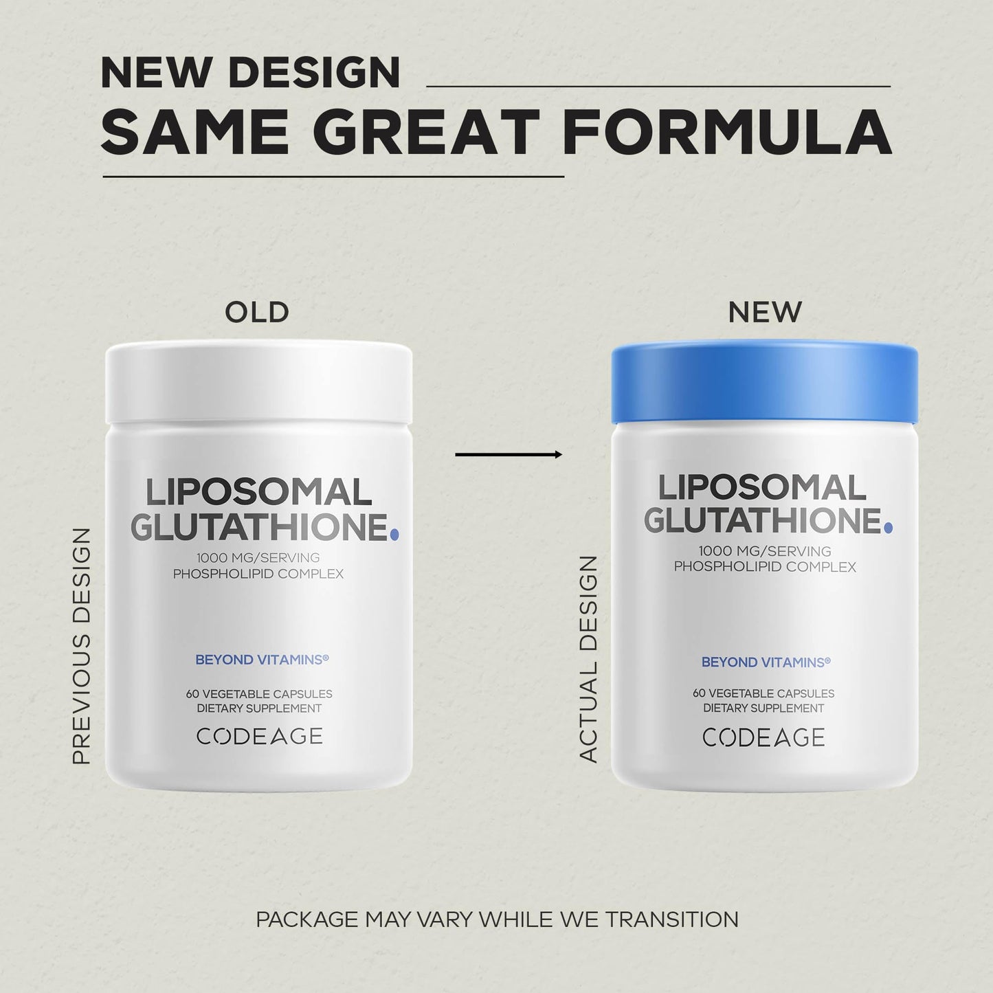 Codeage Liposomal Glutathione 1000 mg Supplement, High-Potency Reduced L-Glutathione - Liposomal Delivery - Phospholipids - Non-GMO, Gluten-Free - 60 Capsules CodeageBuy Supplements Australia