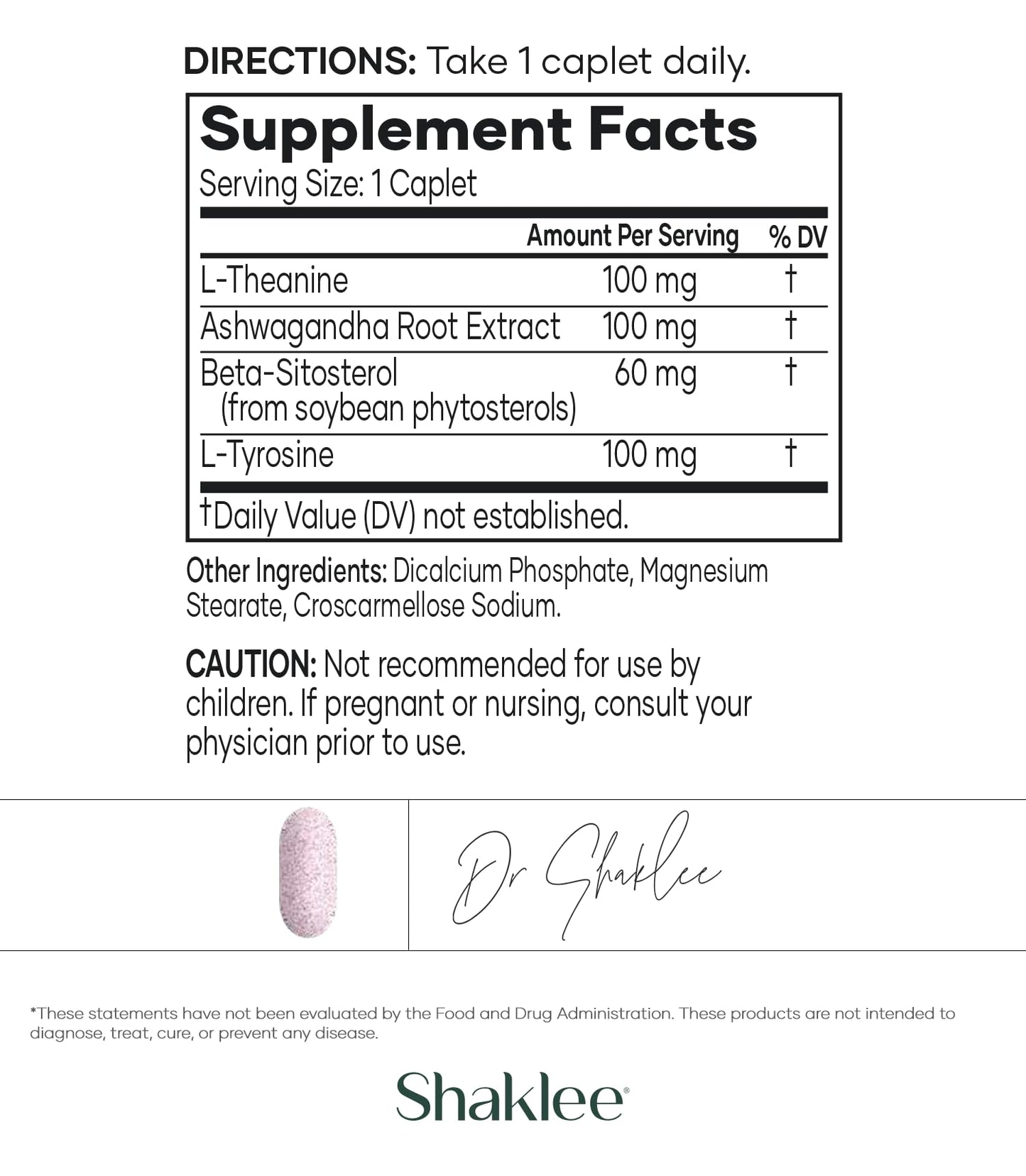 Shaklee - Stress Relief Complex - Calming Blend of L-theanine, Ashwagandha, Beta-sitosterol, and L-tyrosine - Promotes Relaxation without Drowsiness - 1 Caplet Daily - Adults Supplement - 30 Caplets ShakleeBuy Supplements Australia