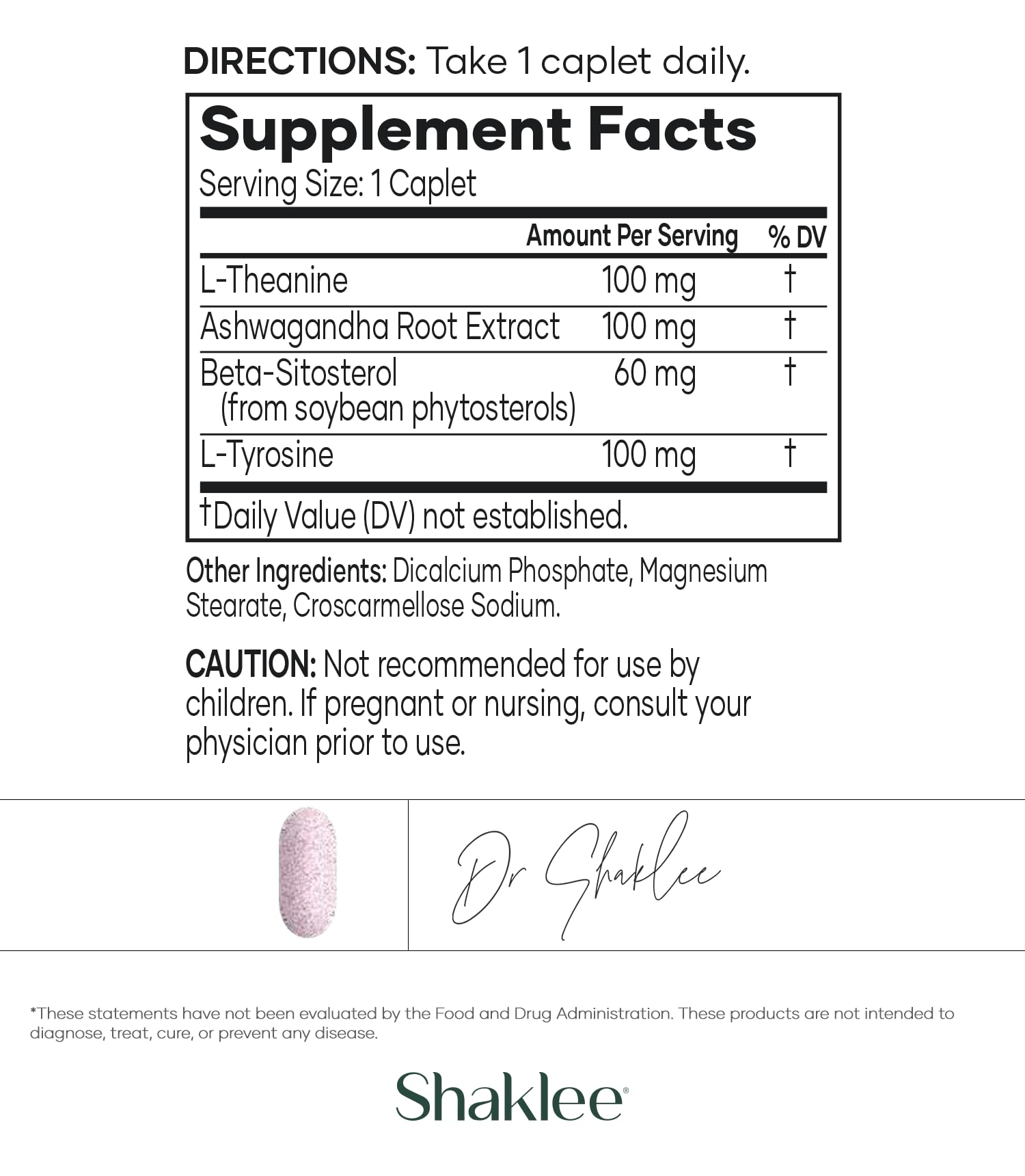 Shaklee - Stress Relief Complex - Calming Blend of L-theanine, Ashwagandha, Beta-sitosterol, and L-tyrosine - Promotes Relaxation without Drowsiness - 1 Caplet Daily - Adults Supplement - 30 Caplets ShakleeBuy Supplements Australia