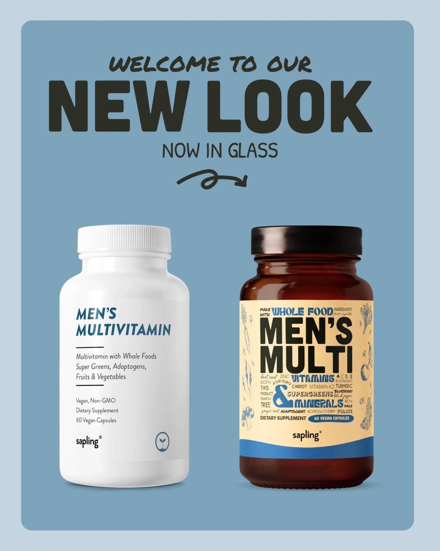 Multivitamin for Men - Daily Men’s Multivitamin - Methylated B Complex with Whole Food Ingredients, Vitamin B12, Folate sapling