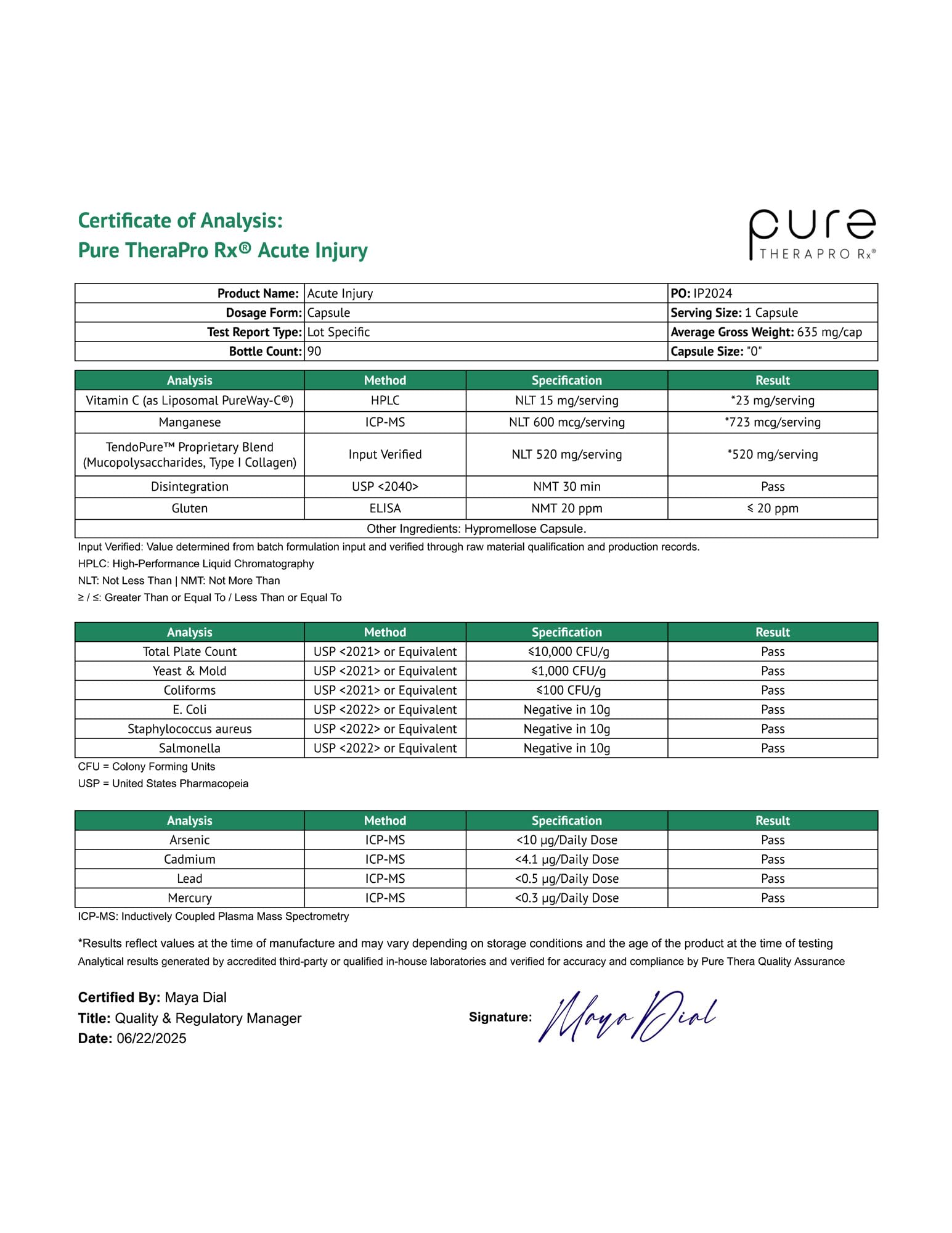 Pure Therapro Rx Acute Injury | Tendon & Ligament Support | Convenient Once a Day Clinical Dose | Supports Tendon Health, Movement & Physical Function | Pharm-Grade (90 Capsules) Pure Therapro RxBuy Supplements Australia