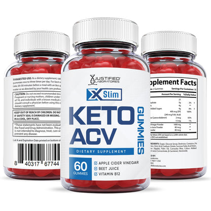 Justified Laboratories (3 Pack X Slim Keto ACV Gummies 1000MG Xslim Vegan Non GMO Justified LaboratoriesBuy Supplements Australia