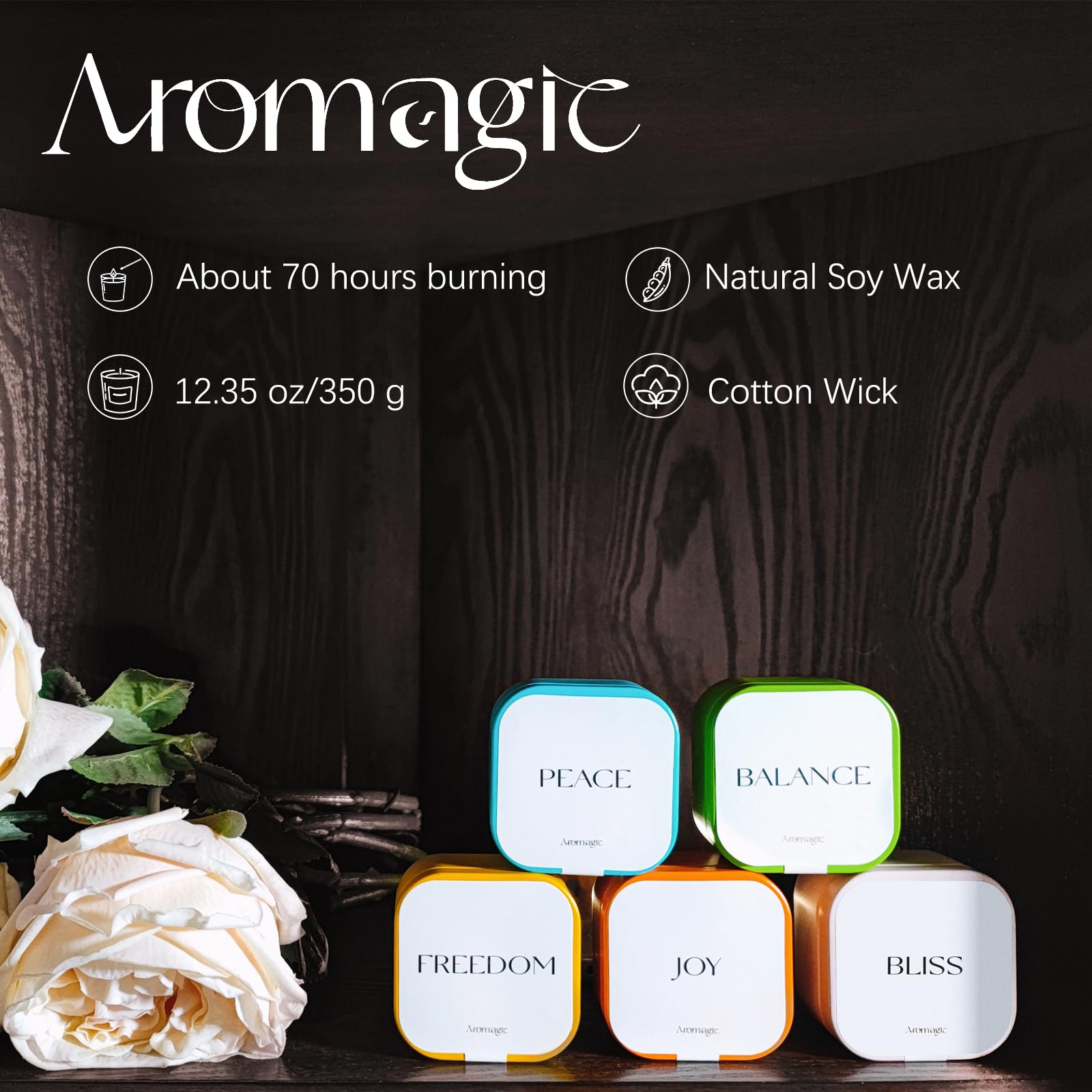 Aromagic 5 Pack Scented Candles Gift Set,Jar Candles Valentine's Day Gifts for Women aromagicBuy Supplements Australia