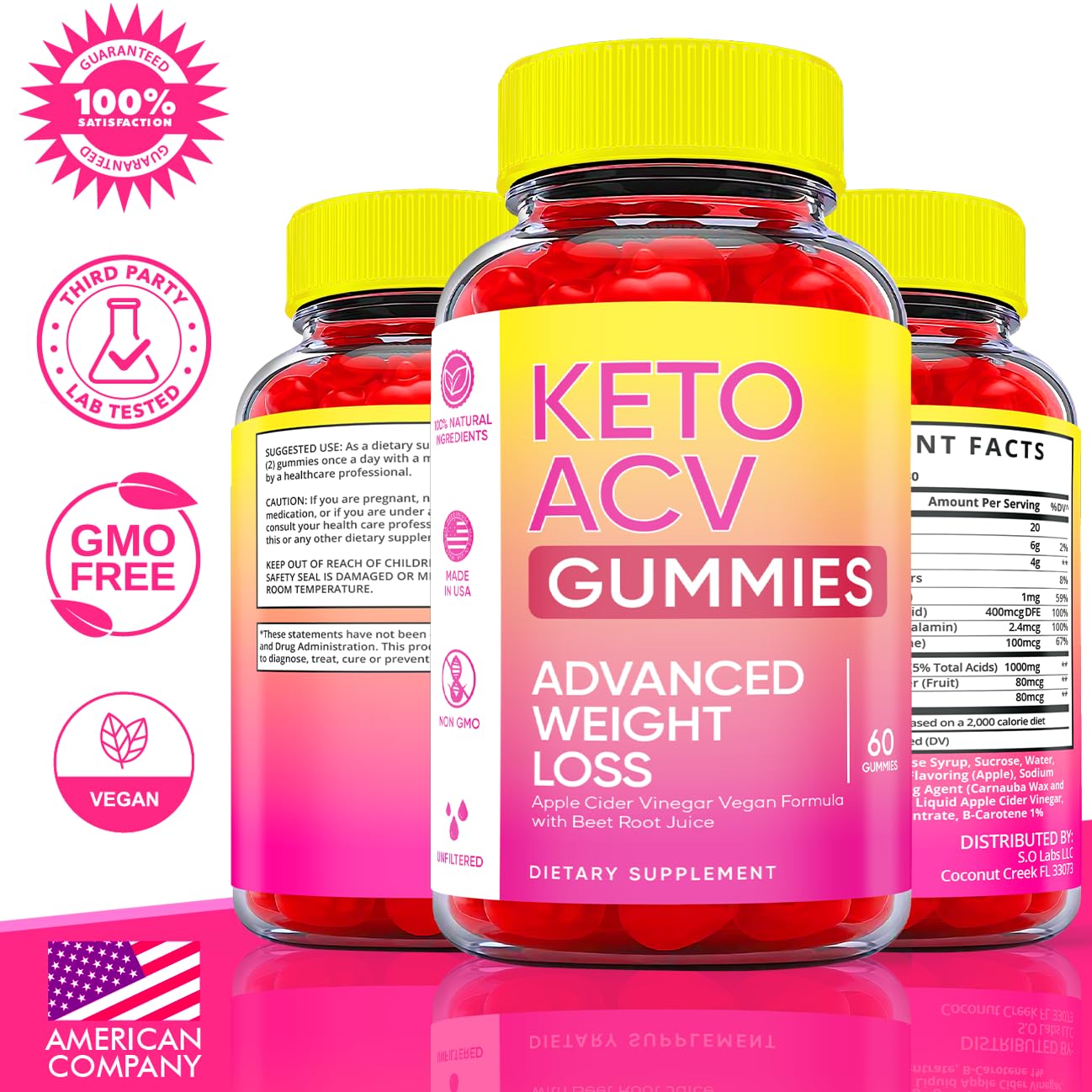 Keto ACV Gummies Advanced Weight Loss, ACV Supplement Work Fast Women Plus Men (2 Pack) S.O LabsBuy Supplements Australia
